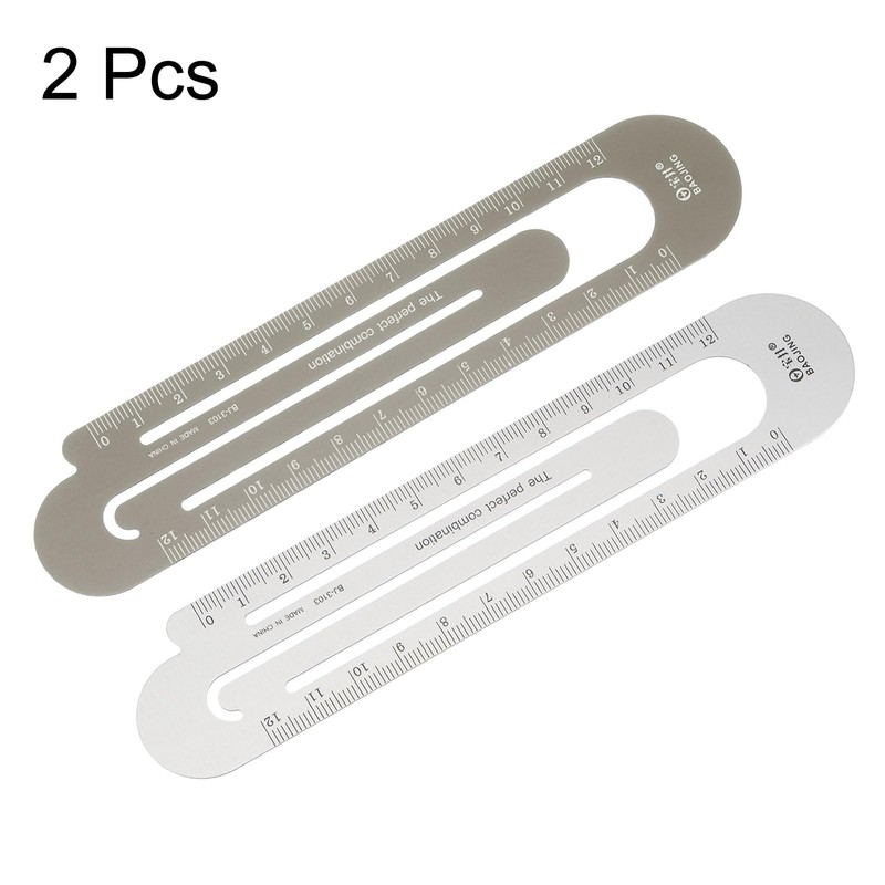 sourcing map Ruler 12 cm Metric Bookmark Clip Ruler Metal