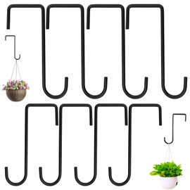 Taicols 8 Stück Zaunhaken, Pflanzenhänger, Garten Hängehaken, Zaunlicht Clips, Stuhlkranzaufhänger, Terrassen Pflanzenhaken zum im Innen Außen Aufhängen von Pflanzen, Vogelfutterspender, Lichter