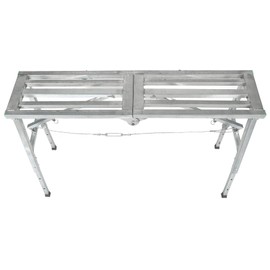 Adjustable Folding Work, Ladder, Folding Work, Aluminium Scaffolding Dry Wall Step Ladder Bench, Maximum Load Capacity 200Kg, Adjustable Height 60 to 90Cm