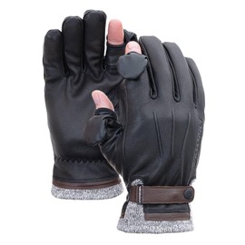 Vallerret Djuke Photography Glove, Black, FlipTech Finger Caps with Magnets, Merino Wool Lining for Comfort, Goat Leather (Black, L)