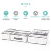 FiNeWaY 5pc Canvas Storage Box Organiser - Collapsible Multipurpose Space