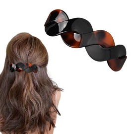 Tortoise Shell Hair Clip for Girls Women Big Hair Barrettes for Thick Thin Hair Accessories for Women Girls Black Spring Hair Barrettes for Girls French Snap Hair Clips for Women's Ponytail Holders