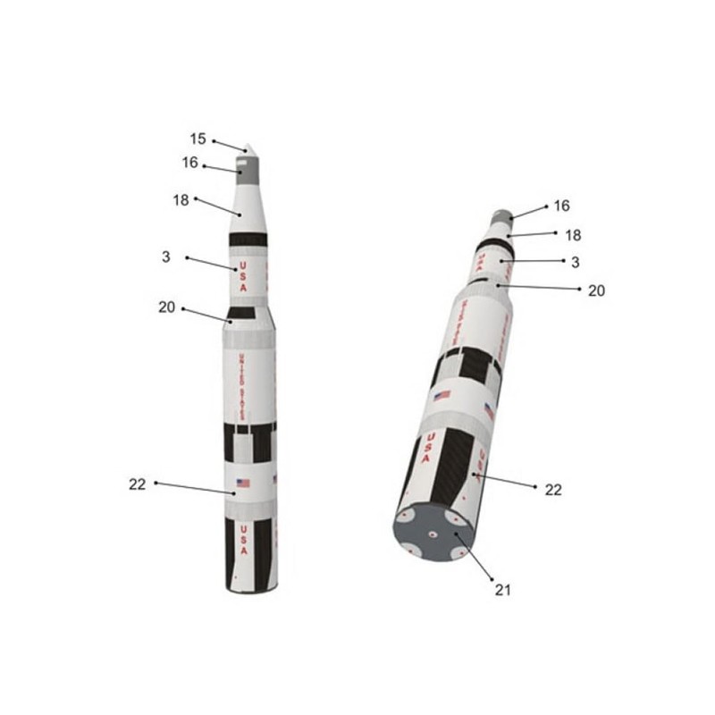 ARCADORA 1:300 Scale USS Saturn V Rocket and Launch Pad
