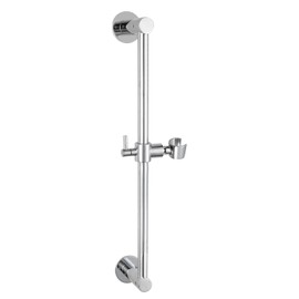 Shower Slide Bar Adjustable Handheld Shower Head Holder Wall Mount - 15inch All-Metal Shower Head Slide Bar Compatible with Bathroom Drill Free Glue Installation - Polished Chrome