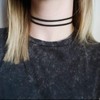 TseenYi Layering Leather Choker Necklace Short Black Velvet Suede Necklace