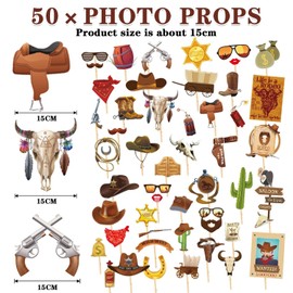 50pcs Cowboy Photo Props Western Cowboy Style Birthday Party Props Various Street Photography Accessories Photo Studio Props Carnival Accessories