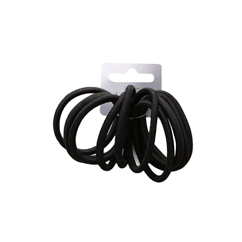 Set of 10 Black Thick Snag Free Endless Hair Elastics