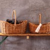 Boat basket with natural leather with nice flavor, Small Size