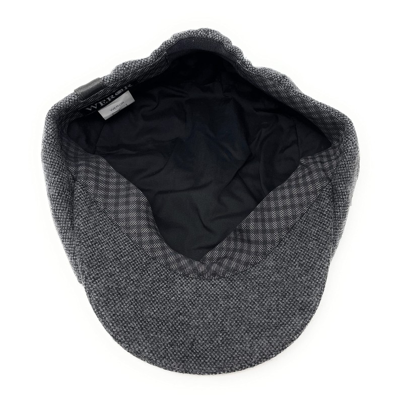 WEROR WEROR-321.1 Men's Flat Cap with Peak Cotton Lining, charcoal