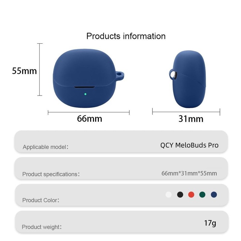 FTRONGRT Case Compatible with QCY MeloBuds Pro, Soft TPU, Scratch-Resistant