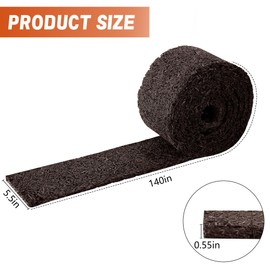 DECOHS 140" x 5.5" Recycled Rubber Mulch Mat Roll for Landscaping, Permanent Garden Pathway Mulch Barrier, Rubber Mulch Walkway Pathway Mat for Plants, Vegetable and Flower Outdoor (Brown)