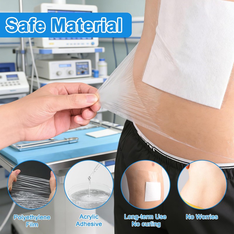 15Pcs 10.2"x10.2" Shower Shields Wound Cover, Large Waterproof Protector Bandage