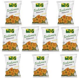 Lam's Tostones Salted, No Trans Fat, Gluten Free, 10 x 4 oz, Smashed Plantain Chunks, Thin and Crispy, Only Three Ingredients Tostones (Pack of 10, Salted)