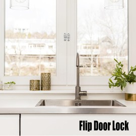 ShanBye Flip Door Lock,90/180 Degree Flip Barn Door Lock Bathroom Doorlock Sliding Door Latch Mechanical Security Locks for Bathroom Cabinet Window Sliding Doors and Garage Anti-Theft Door Hardware