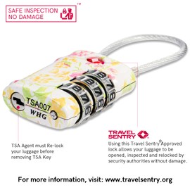 VIBRANZ-LAB Set of 4 TSA Locks for Luggage Locks TSA Approved Locks for Luggage. These Cable Locks are International Travel Must Haves, Also as Gym Locker Lock, TSA Approved Firearm Travel case Locks