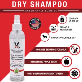 Warren London Dry & Waterless Shampoo for Dogs & Pets | No Rinse Dog Shampoo in Apple and Guava Mango Scents | Dry Dog Shampoo for Smelly Dogs with Coconut & Fruit Extracts | Made in USA