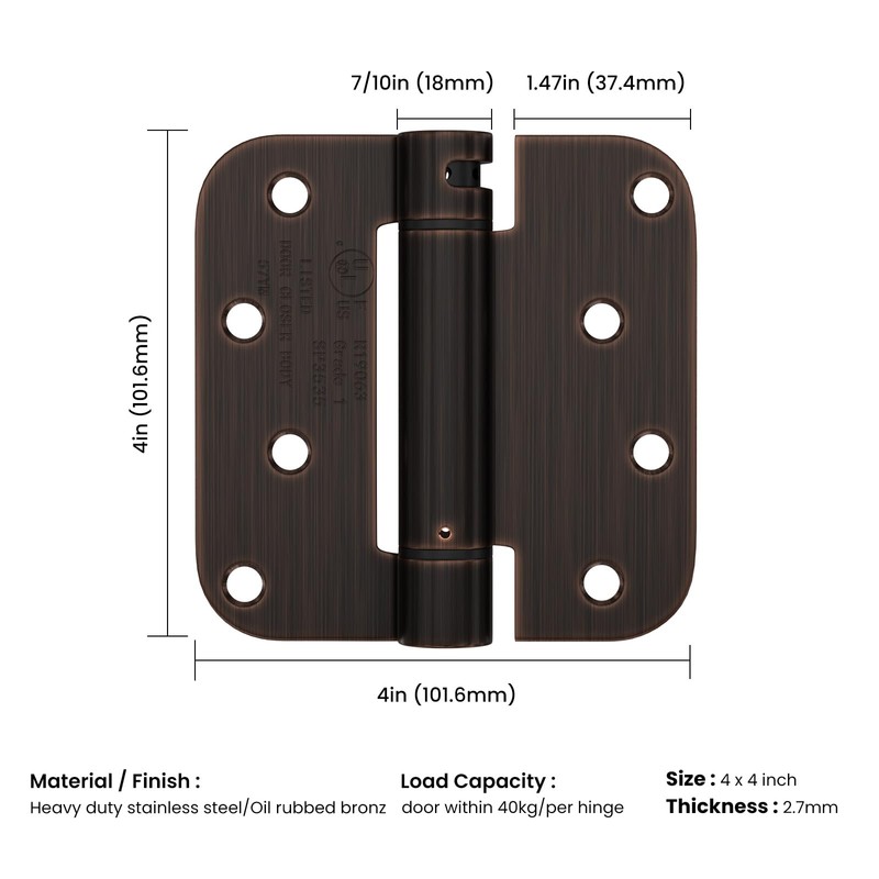 Haidms Self Closing Door Hinges 3 Pack Oil Rubbed Bronze