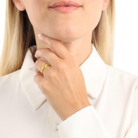 Amor 2037335 Unisex Stainless Steel Ring for Men and Women, Gold, Comes in Jewellery Gift Box, Stainless Steel, No Stones