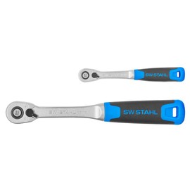 SW-Stahl 06026L Reversible Ratchet Set 2-Piece I 1/4 and 1/2 Inch Ratchet up to 770 Nm I Ratchet Set I Fine-Toothed with 72 Teeth