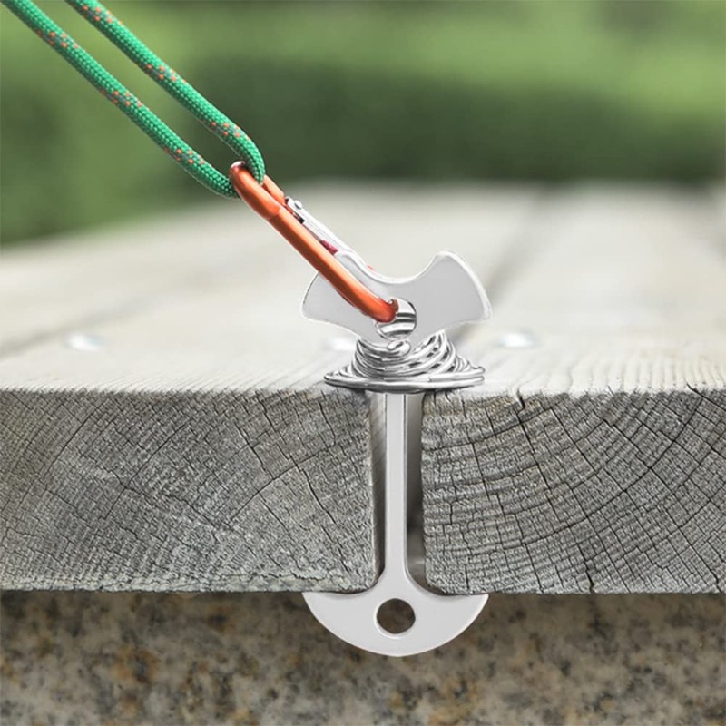 Pack of 10 Herringbone Deck Anchor Pegs Portable Camping Tent