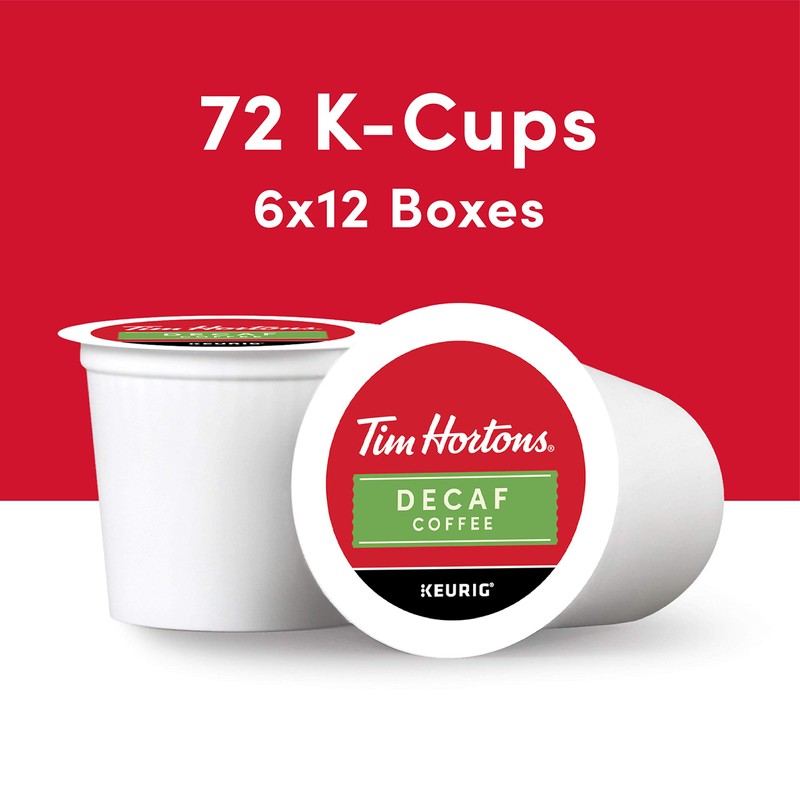 Tim Hortons Decaf, Medium Roast Coffee, Single-Serve K-Cup Pods Compatible
