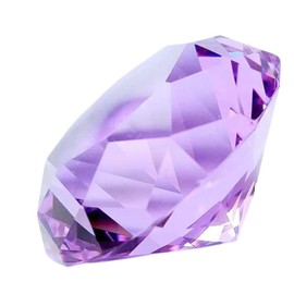 Shantia Crystal Diamond Cut 100mm Paperweight High Quality Sparkling Shiny High Transparency Paperweight Decoration Treat Yourself Multicolor Transparent (Purple 100mm)