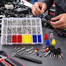 755-Piece Automotive Electrical Terminal Pin Kit, 21 Types with Waterproof Wire Seals and Removal Tools