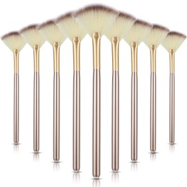 9 Pieces Facial Fan Mask Brushes, Soft Facial Applicator Brushes Tools for Peel Glycolic Makeup for Mud Cream(Champagne)