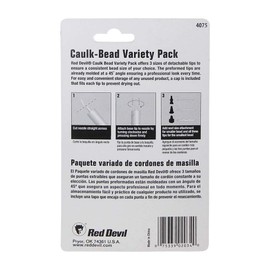 Red Devil 4075 Caulk Bead Tips Variety Pack, Black