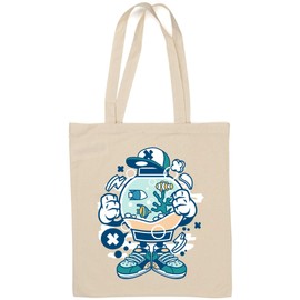 Cartoon Style Fish Tank Urban Pets Pet Einkaufstasche aus natürlicher Baumwolle