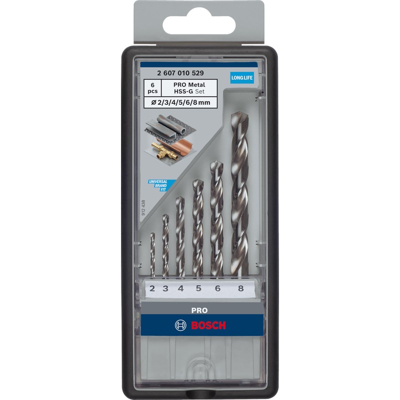Bosch Professional 6 pcs. HSS-G Metal Drill Bit Set (for