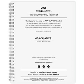 AT-A-GLANCE 2026 Planner Refill, Weekly & Monthly, 7" x 8.75", Medium, Executive, DayMinder, Refill for G545 Line Planners (G5455026)