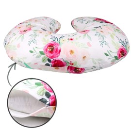UDERUI Nursing Pillow and Positioner, Breastfeeding, Bottle Feeding, Baby Sitting Support with Removable Ultra Soft Minky Cover, Tummy Time for Boys Girls，Cotton (Floral), ZX