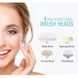 Pursonic Advanced Facial And Body Cleansing Brush, Includes Facial Brush, Body Brush, Pumice Stone And Sponge Brush (purple)