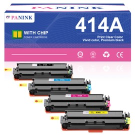 PANINK 414A Toner Cartridges 4 Pack Replacement for HP 414A 414X W2020A W2020X Compatible with HP Color Pro MFP M479fdw M479fdn M454dw M454dn M480f Printer(with Chip)
