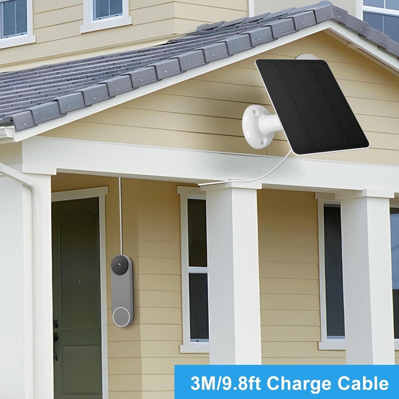 ASHATA 10W Solar Panel for Security Camera, Solar Panel Charging