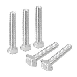uxcell 40Pcs T-Slot Bolts, M5 x 30mm Hammer Head Bolt T Screw Drop-in Stud for 2020 Series T-Slot Aluminum Extrusion Profile, Carbon Steel Nickel Plated, Silver