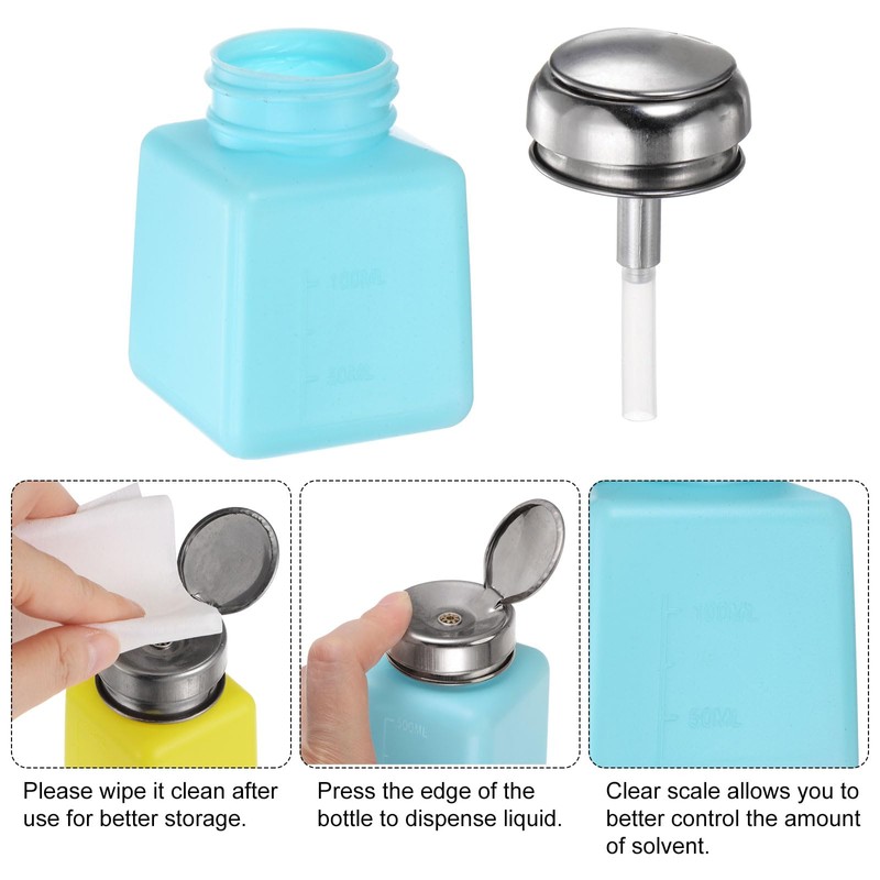 HARFINGTON 4PCS 100ML(3.4oz) Push Down Alcohol Dispenser Pump Liquid Press