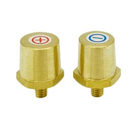Ampper M6 Thread Male Brass Battery Terminal Charging Posts, M6 Battery Post Adapter (+/-) for Extension, Pack of 2