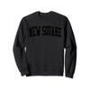 Vintage New Square NY Distressed Black Varsity Style Sweatshirt