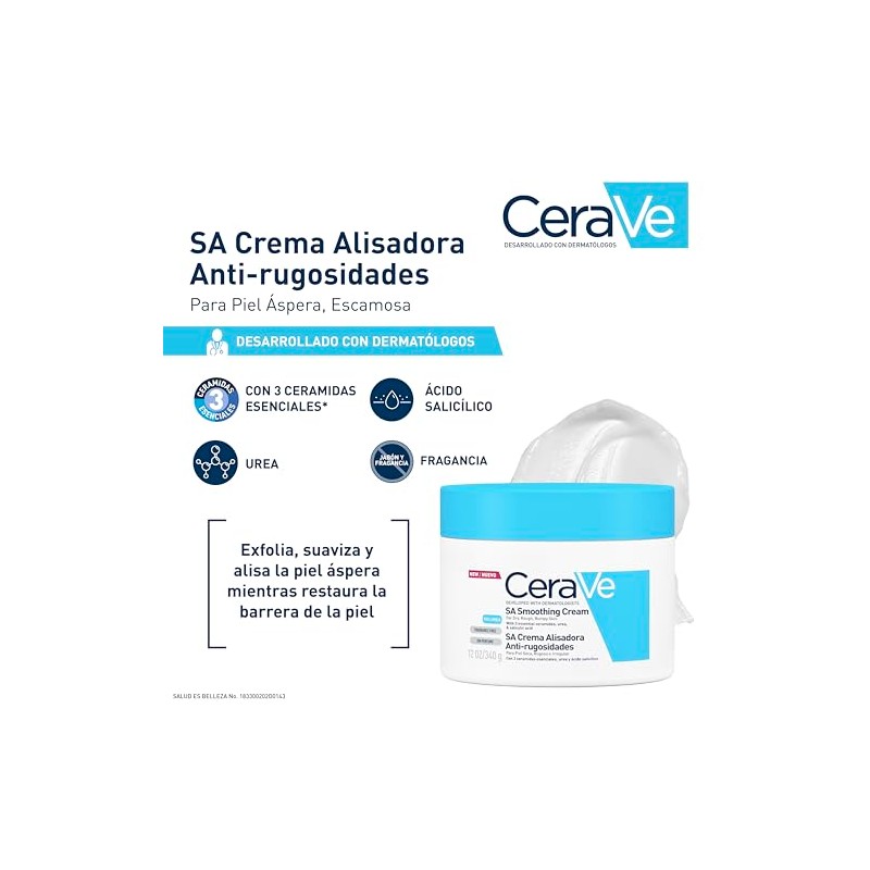 Cerave Crema Alisadora Anti Rugosidades Fórmula Exfoliante Piel Seca Áspera