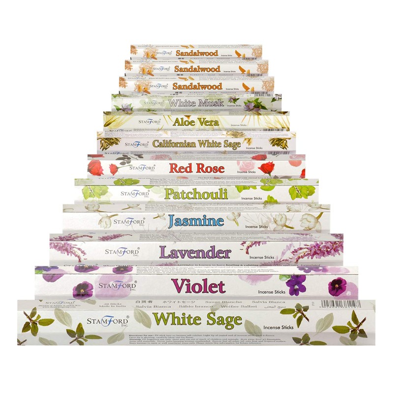 STAMFORD 37328 Sandalwood Variety Set Incense Sticks-12 Packs x 20