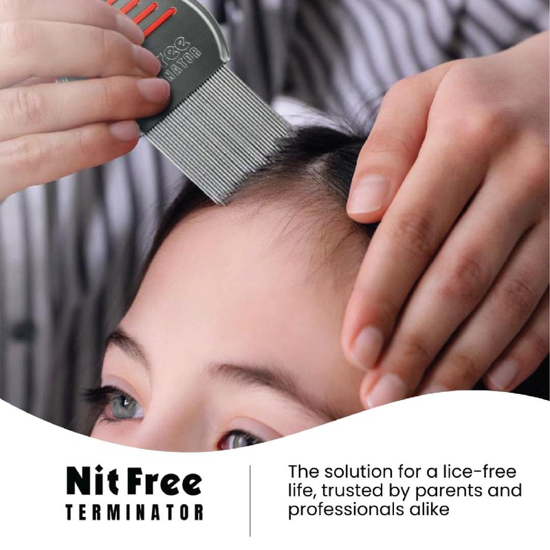 Nit Free Terminator Lice Comb - Professional Stainless Steel Comb