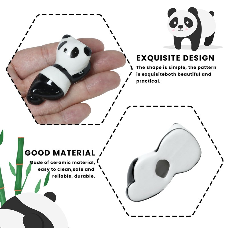 8 Pcs Cute Ceramic Panda Chopsticks Holder, Chopstick Rest Rack