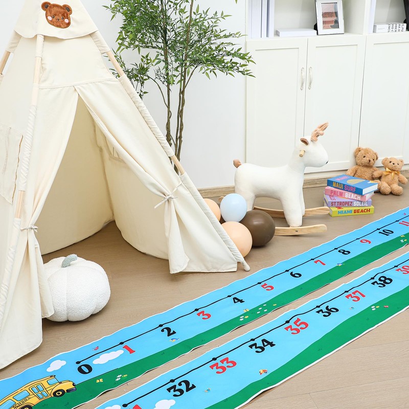 Nuanchu 2 Pcs Kids Number Line Mats 0-30 31-60 Number