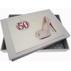 White Cotton Cards 50th Birthday Tiny Album Glitter Ball and