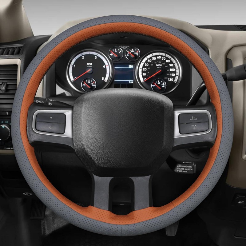 MEWANT Hand Sewn 3D Style Steering Wheel Cover Wrap for