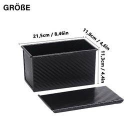 450 g Dough Bread Baking Mould with Lid, Toast Bread Baking Tools, Toast Bread Pot, Bread Pot with Sliding Door, Reusable, with Ventilation Holes, Bread Baking Mould with Lid, for Toast and Cakes