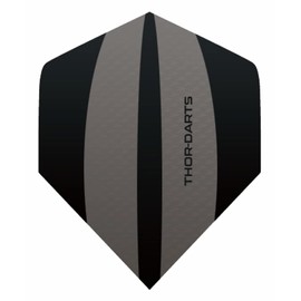 THOR-DARTS Exclusiv-Line: 9 black F3 darts flights HD-240 F3 black/grey dart flights extra long durable thickness > 100 mic (9 pieces (3 set), black