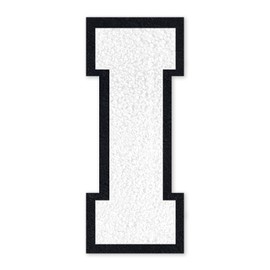 VGROSIA 6-1/2" White Iron On Letters Large Varsity Letter Patches Large Chenille Letterman Jacket Patches Iron On Patch for Jacket/Hoodie/Varsity I